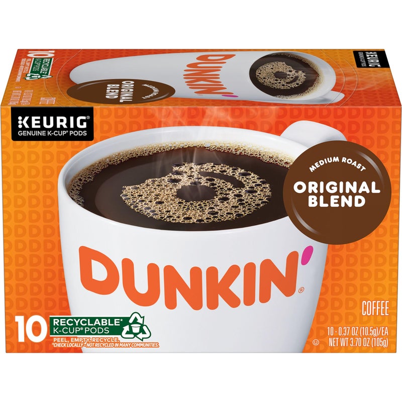 Dunkin' Original Blend Medium Roast Coffee, 10 Keurig K-Cup Pods - Image 1